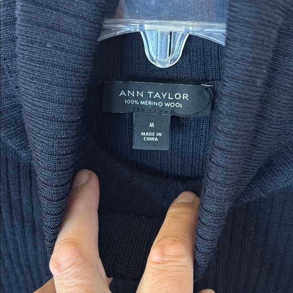 Ann Taylor Navy Merino Wool Turtleneck Sweater - Picture 2 of 3